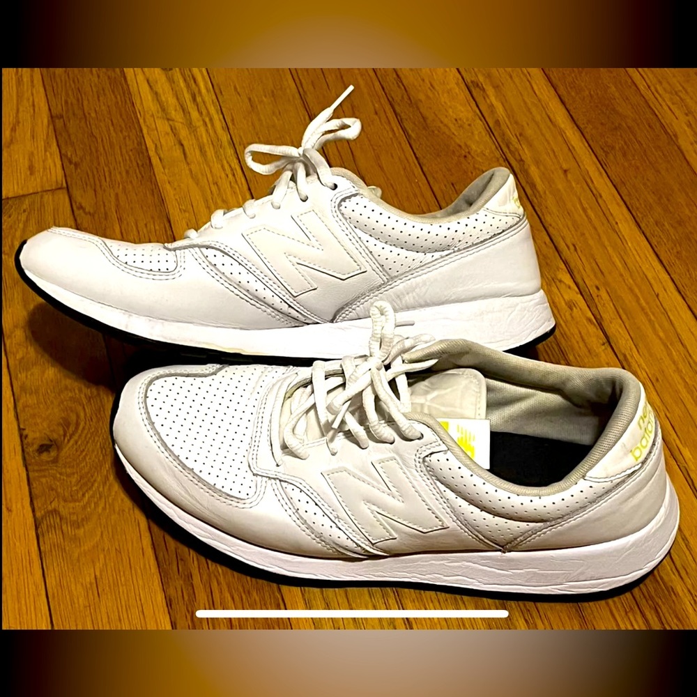 Rare Leather New Balance 420 Revlite running training shoes sneakers - all white